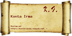 Konta Irma névjegykártya